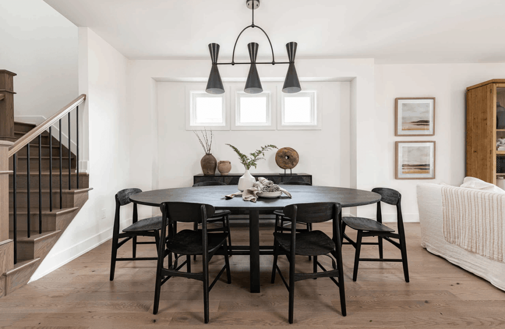 large dining table in modern room